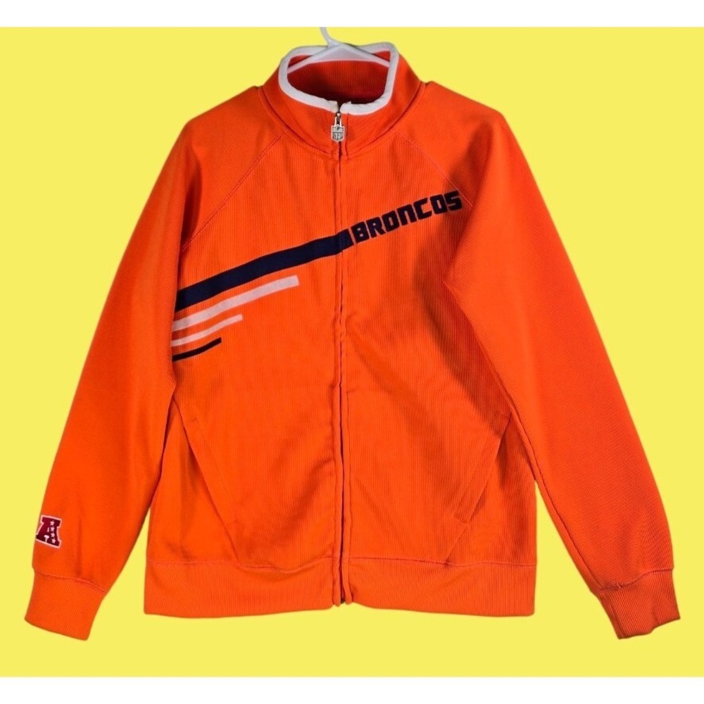 NFL Pro Line WOMEN'S L Orange Denver Broncos Tracksuit Zippered Jacket